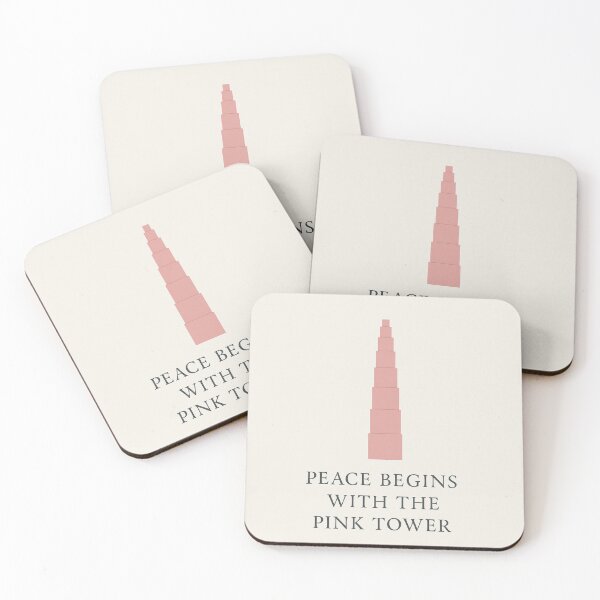 Item preview, Peace Begins with the Pink Tower | Minimal Montessori Design designed and sold by MforMontessori.