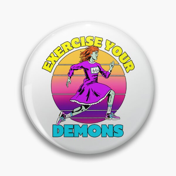 Item preview, Exercise Your Demons Funny Fitness Gym Humor Running Zombie designed and sold by Got2BSnazzy.