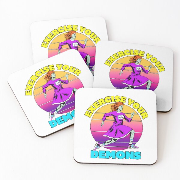 Item preview, Exercise Your Demons Funny Fitness Gym Humor Running Zombie designed and sold by Got2BSnazzy.