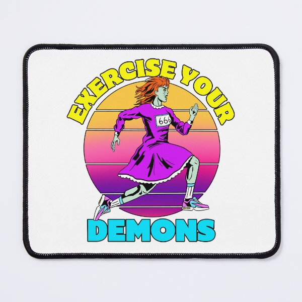 Item preview, Exercise Your Demons Funny Fitness Gym Humor Running Zombie designed and sold by Got2BSnazzy.