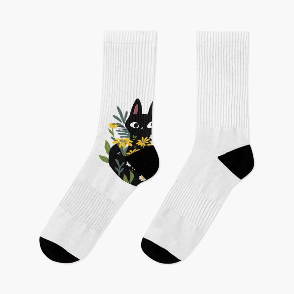 Item preview, Black Cat With Flowers designed and sold by MajaMunch.