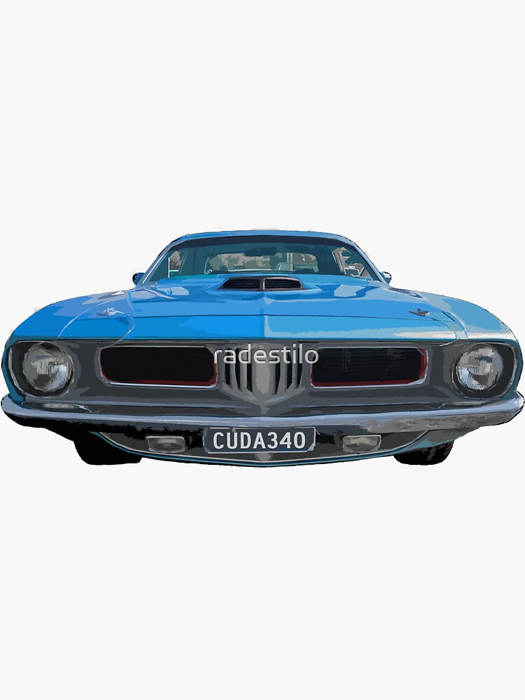 Thumbnail 3 of 3, Sticker, Plymouth Cuda 340 designed and sold by radestilo.