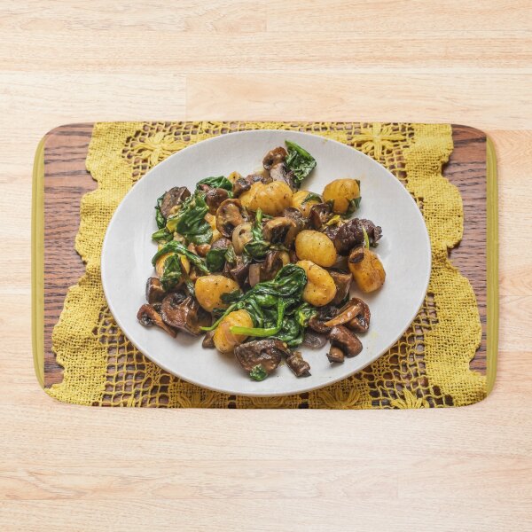 Item preview, Sheet-pan Gnocchi with Mushrooms and Spinach with a Mustard Sauce designed and sold by LINDA MCKUSICK.