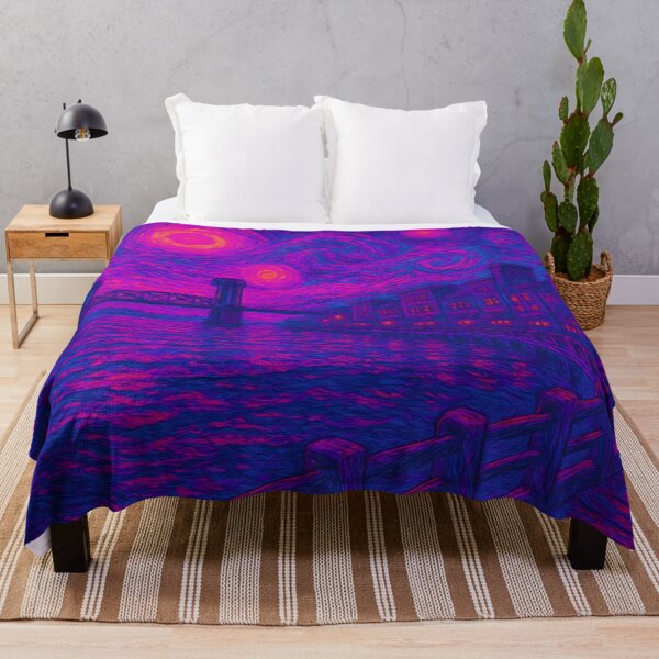 Item preview, Neon Impressionist Night Over Wilmington Riverwalk designed and sold by JWsNeonHorizons.