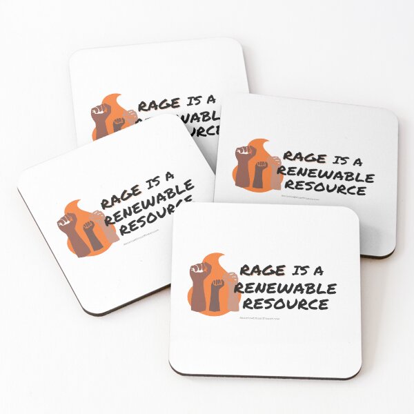 Item preview, Rage is a Renewable Resource – Flame and Fists Logo – horizontal designed and sold by AbortionEscorts.