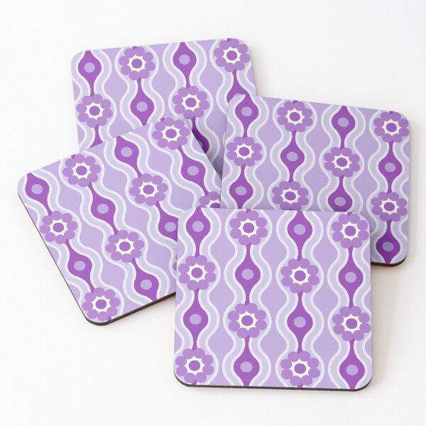 Item preview, Purple Wave Flowers Retro Geometric designed and sold by Sharon Schwalbe.