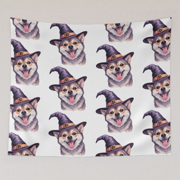 Item preview, Dog with Witch Hat | Funny and Cute Halloween Design designed and sold by ShimaiStore.