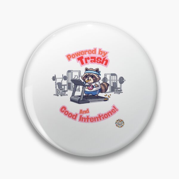Item preview, Powered by Trash and Good Intentions Funny Raccoon Gym Humor Gift designed and sold by Critter Chaos Co.