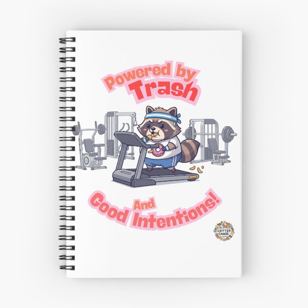 Item preview, Powered by Trash and Good Intentions Funny Raccoon Gym Humor Gift designed and sold by Critter Chaos Co.