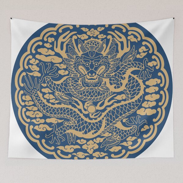 Item preview, Gonryongpo Blue Frontal Dragon - Korean Royal Robe Five-Clawed Dragon Front View Medallion designed and sold by noolook.