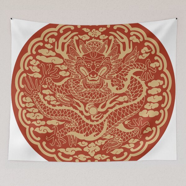 Item preview, Gonryongpo Red Frontal Dragon - Korean Royal Robe Five-Clawed Dragon Front View Medallion designed and sold by noolook.