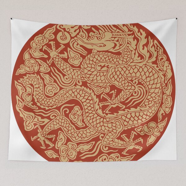 Item preview, Gonryongpo Red Side Dragon - Korean Royal Robe Five-Clawed Dragon Side View Medallion designed and sold by noolook.