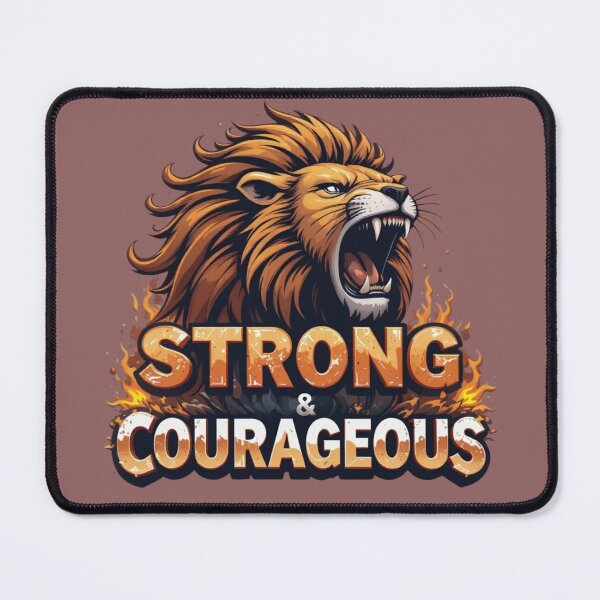Item preview, “I Am Strong and Courageous” - Christian Lion T-Shirt & Faith Wall Art designed and sold by GJ Kul.