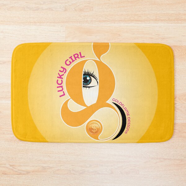 Item preview, LUCKY GIRL - Affirming Abundance Vibrant ART DECO DESIGN - golden sunny yellow designed and sold by GoldflameDesign®.