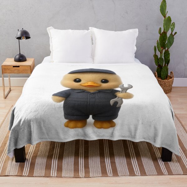 Item preview, Cute Mechanic Duck with Wrench | Kawaii Fluffy Animal Cottagecore Art designed and sold by Moons Studio.