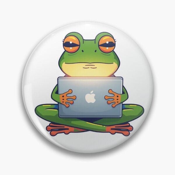 Item preview, Zen Frog at the Digital Desk designed and sold by Chill Doodles.