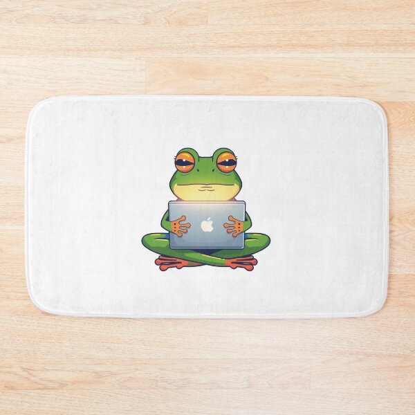 Item preview, Zen Frog at the Digital Desk designed and sold by Chill Doodles.