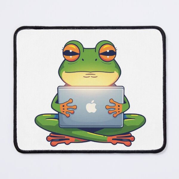 Item preview, Zen Frog at the Digital Desk designed and sold by Chill Doodles.