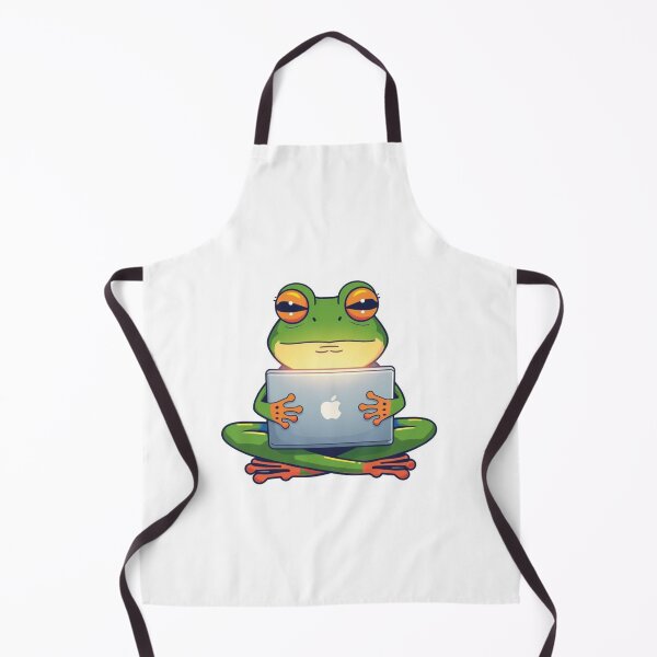 Item preview, Zen Frog at the Digital Desk designed and sold by Chill Doodles.