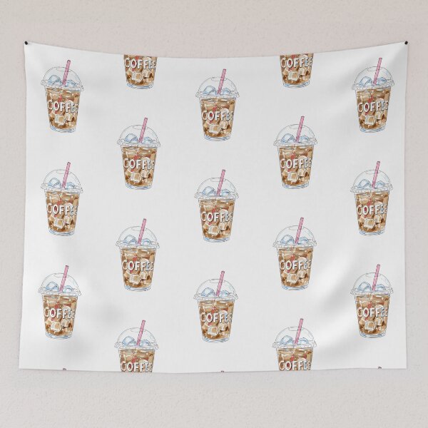Item preview, Iced Coffee with Pink Straw designed and sold by The Painted Topaz.