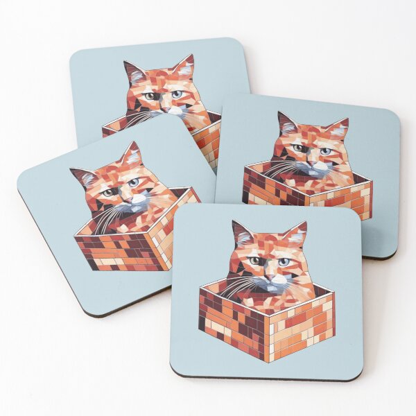 Item preview, cat box geometric mosaic designed and sold by designmari.