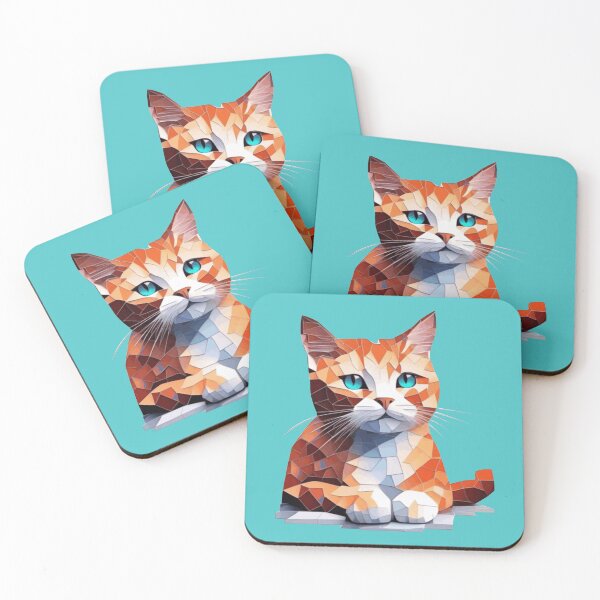 Item preview, dreamy cat geometric mosaic designed and sold by designmari.