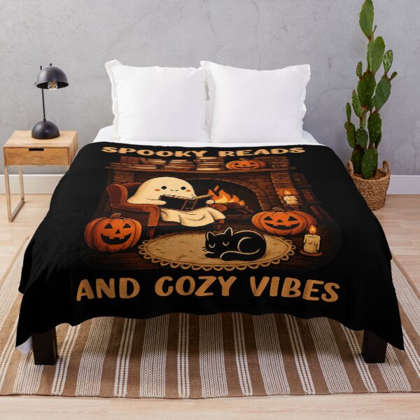 Item preview, Spooky Reads Cozy Vibes Ghost Reading Book Lover Autumn Fall Halloween   designed and sold by Bad Kitty Designz.
