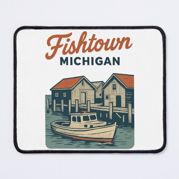 Item preview, Vintage Dockside Scene – Fishtown Michigan Illustration designed and sold by Youssef-BM.
