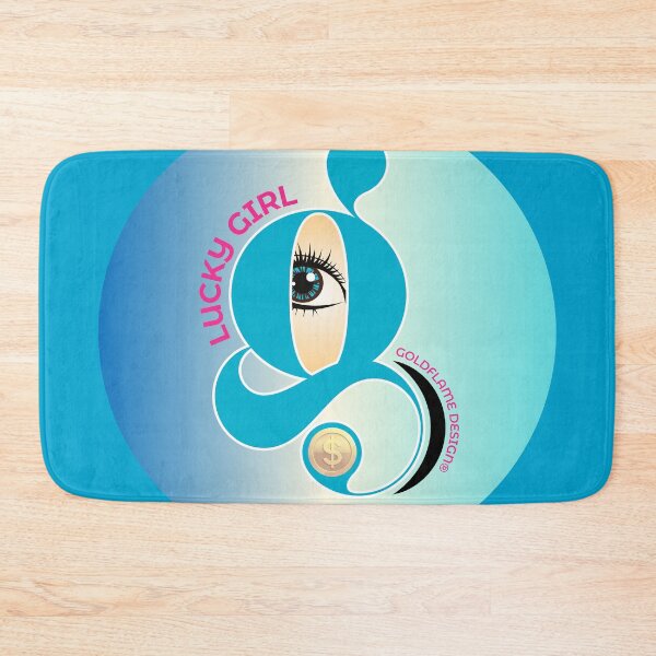 Item preview, LUCKY GIRL - Affirming Abundance Vibrant ART DECO DESIGN - turquoise-blue-pink designed and sold by GoldflameDesign®.
