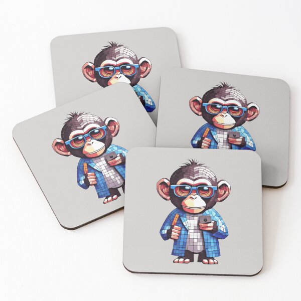 Item preview, technological monkey geometric mosaic designed and sold by designmari.