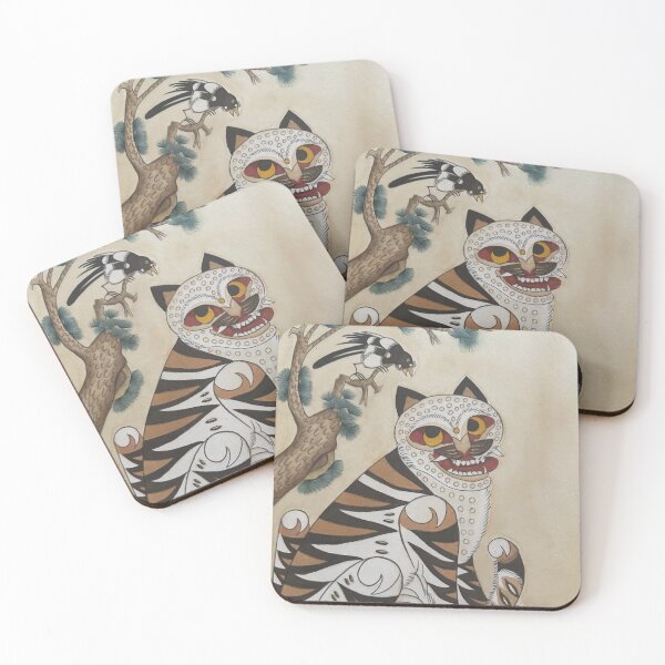 Item preview, Tiger with Magpie designed and sold by JustinasWatercolor.