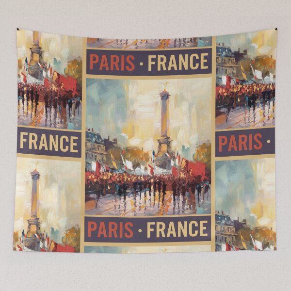 Item preview, Paris France Travel Poster | Bastille Column Impressionist Painting designed and sold by CARRAANN.