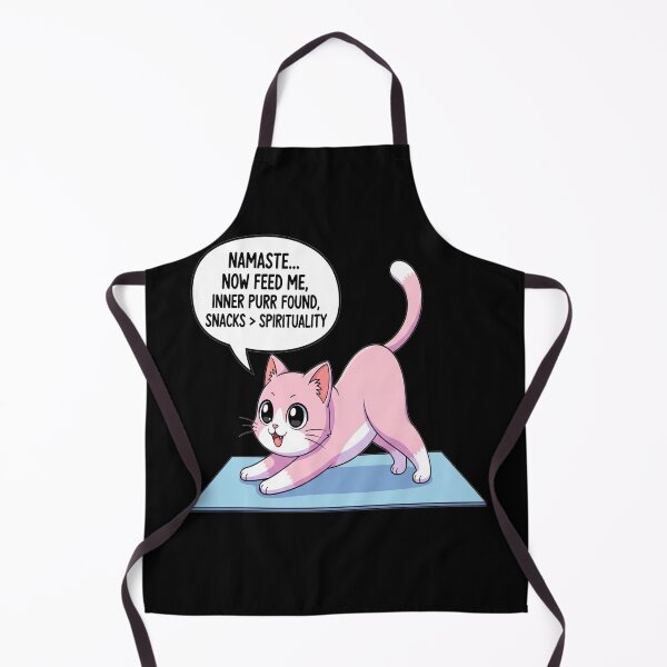 Item preview, Kawaii Yoga Cat Sticker Funny Downward Dog Anime Cat with Namaste Snack Joke designed and sold by Neko-Doodle-co.