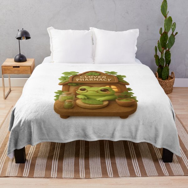 Item preview, Cute Clover Frog Pharmacy | Kawaii Cottagecore Nature Design designed and sold by Moons Studio.
