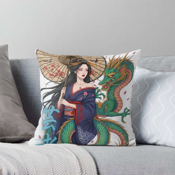 Item preview, Dragon Lady – Elegant Geisha & Mythical Dragon Art designed and sold by GEEKsCollection.