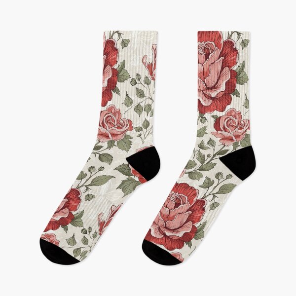 Item preview, Vintage Red Roses With Green Leaves designed and sold by CoolPixels.