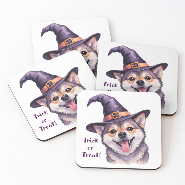 Item preview, Dog in a witch hat | Trick or Treat | Funny and cute Halloween design designed and sold by ShimaiStore.