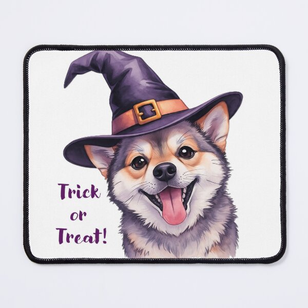 Item preview, Dog in a witch hat | Trick or Treat | Funny and cute Halloween design designed and sold by ShimaiStore.