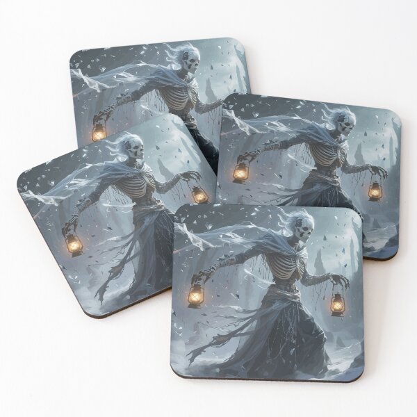 Item preview, Dark Skeleton Spirit with Lanterns in Frozen Land designed and sold by mikorela.