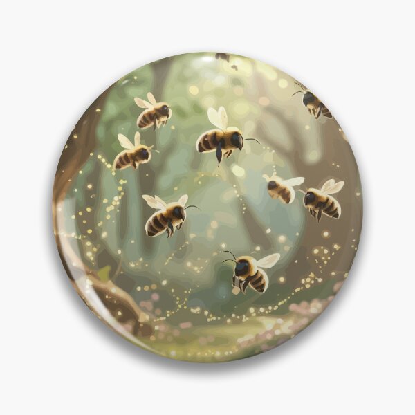 Item preview, Magical Bees in Enchanted Forest designed and sold by mikorela.