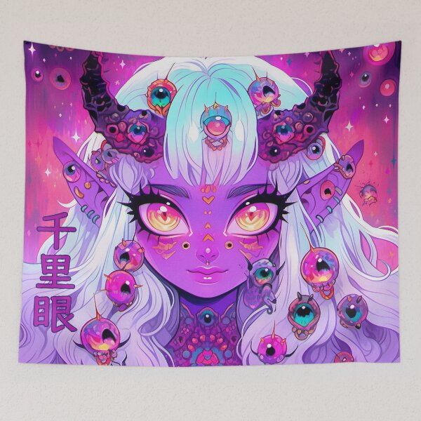 Item preview, Japanese Clairvoyance Neon Oni Anime designed and sold by bubblegoth.