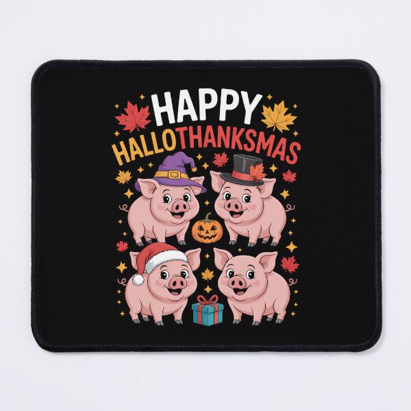 Item preview, Pigs Happy Halloween Thanksgiving Christmas designed and sold by tearbytea.