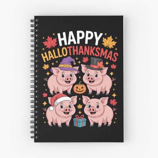 Item preview, Pigs Happy Halloween Thanksgiving Christmas designed and sold by tearbytea.