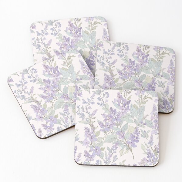 Item preview, Elegant Pastel Floral Pattern With Purple and Green Botanical Elements designed and sold by CoolPixels.