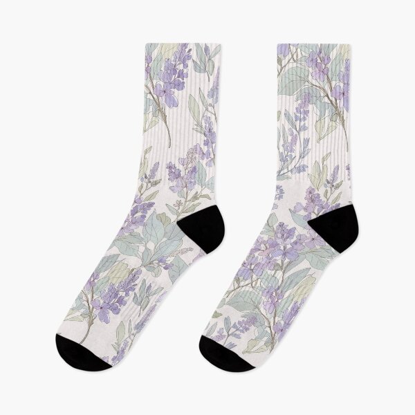 Item preview, Elegant Pastel Floral Pattern With Purple and Green Botanical Elements designed and sold by CoolPixels.