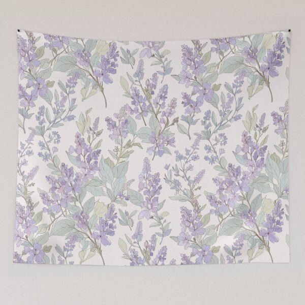 Item preview, Elegant Pastel Floral Pattern With Purple and Green Botanical Elements designed and sold by CoolPixels.