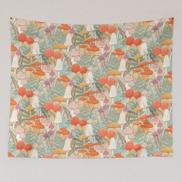 Item preview, Rich autumn fall mushrooms pattern  designed and sold by Ilikeiwantilove.