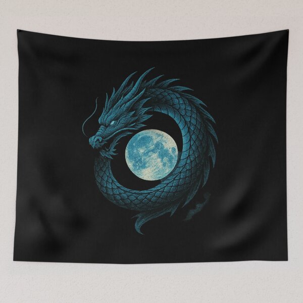 Item preview, “Cosmic Dragon – Guardian of the Moon” designed and sold by DailyVibesCo.