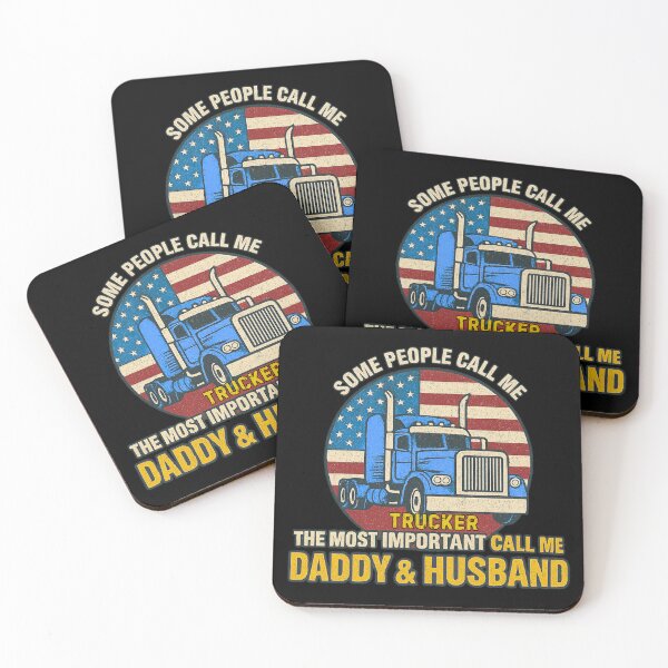 Item preview, Some people call me a trucker the most important call me daddy and husband American Flag Design designed and sold by flagylART.