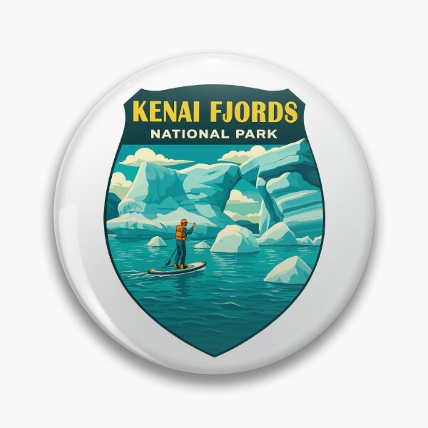 Item preview, Kenai Fjords National Park Retro Glacier Ocean Sticker designed and sold by Ismeal Von.